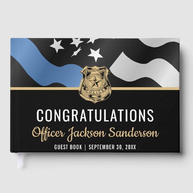 Polisblå linje Tillsatta lagar Pension Party Gästböcker (Framsida)