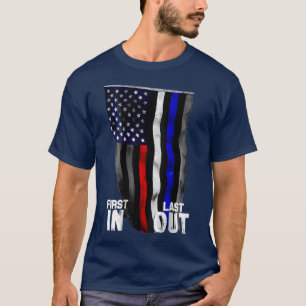 Polisbrand EMS First Responder American Flagga T Shirt