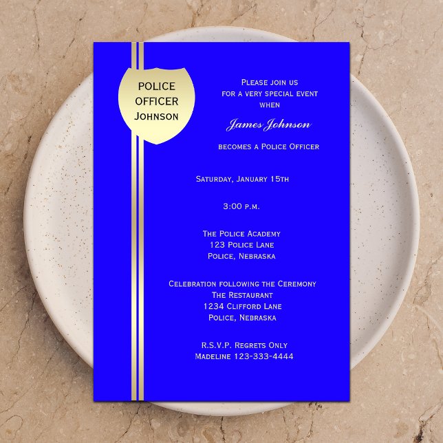 Polisbricka i Studentkort Inbjudningar (Skapare uppladdad)