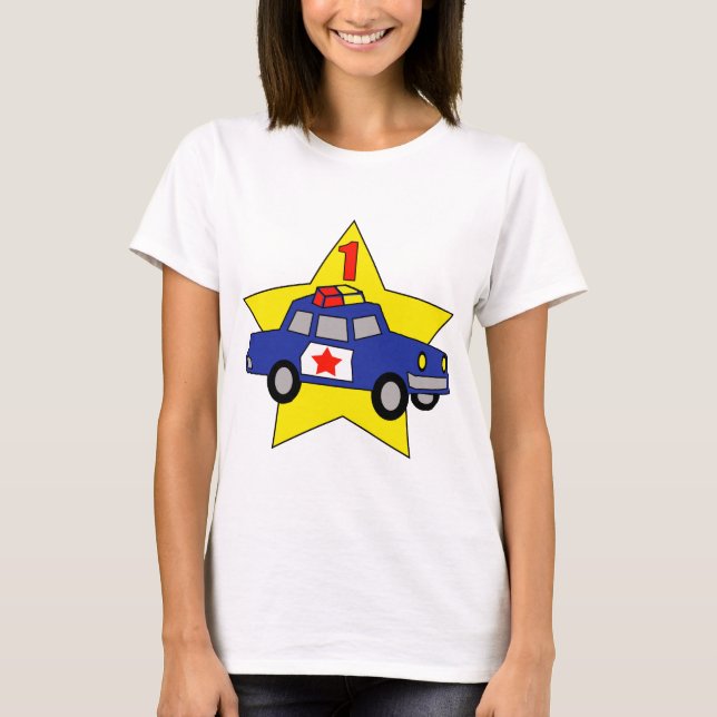 Polischef 1:a födelsedag t-shirt (Framsida)