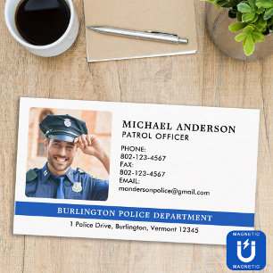 Polischef Anpassningsbar Tillsatta lagar Dept Phot Magnetiska Visitkort