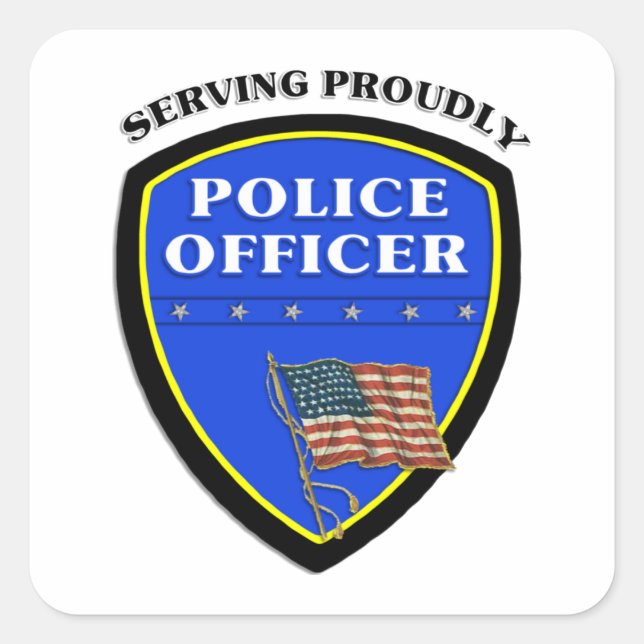 Polischef Badge Fyrkantigt Klistermärke (Framsida)