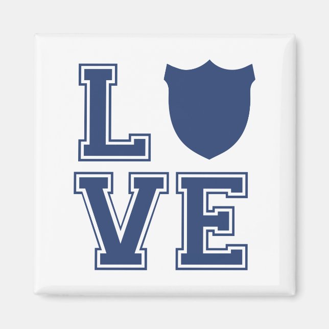 Polischef Badge - L O V E Magnet (Framsidan)
