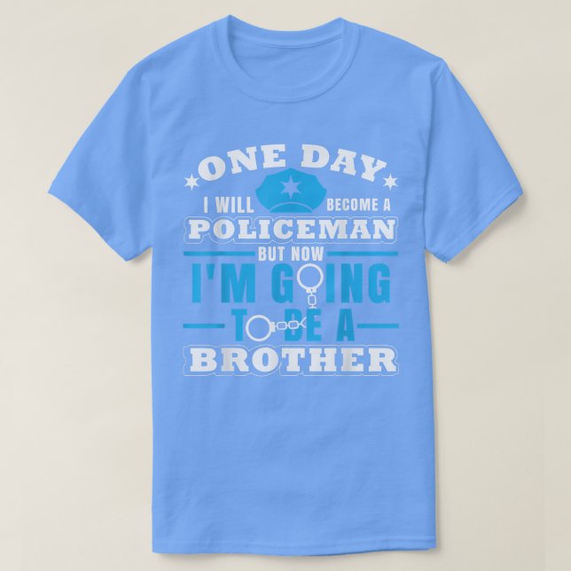 Polischef Brother Policeman Gravid Announc T Shirt (Design framsida)