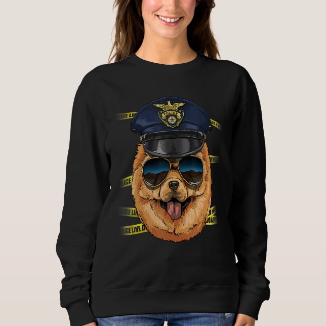 Polischef Chow PD Cop Crime Scene K9 Pet T Shirt (Framsida)