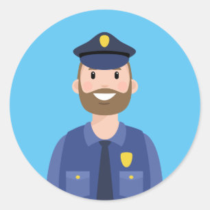 Polischef Classic Round Sticker Runt Klistermärke