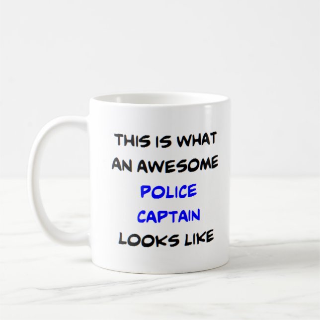 polischef, fantastisk kaffemugg (Vänster)
