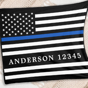 Polischef för modern Thin Blue Line Personlig Fleecefilt