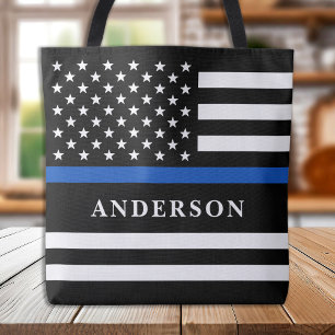 Polischef för modern Thin Blue Line Personlig Tygkasse