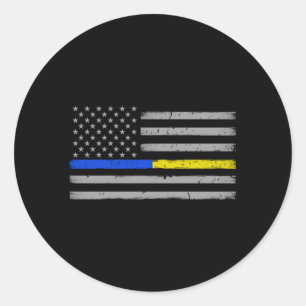 Polischef för Thin Blue Guld Line Dispatcher Runt Klistermärke