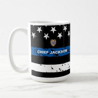 Polischef för Thin Blue Line Flagga Kaffemugg