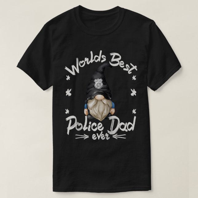Polischef Gnome Grandpa För manar Worlds Best P T Shirt (Design framsida)