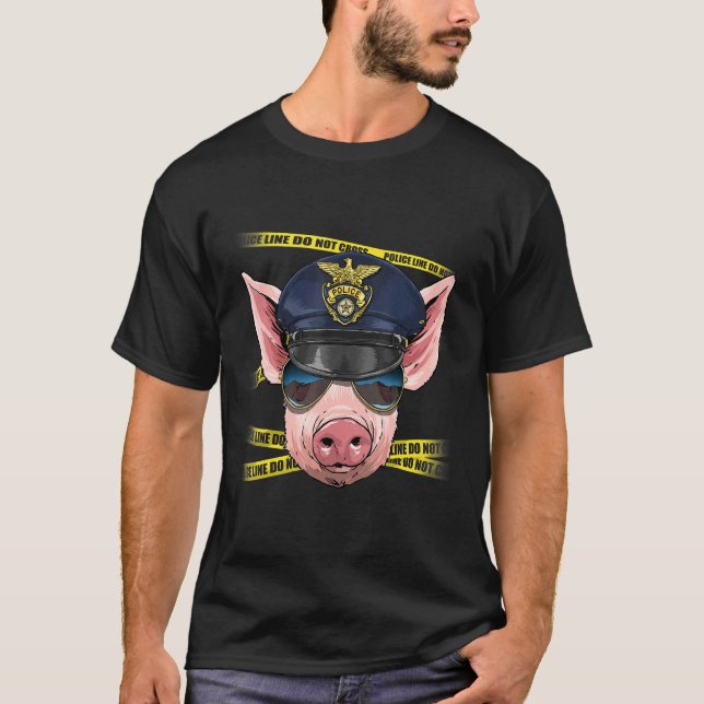 Polischef Gris PD Cop Crime Scene Farm Animal T Shirt (Framsida)