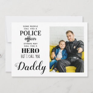 Polischef Hero pappa Fars dag Photo Julkort
