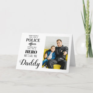 Polischef Hero pappa Fars dag Photo Kort
