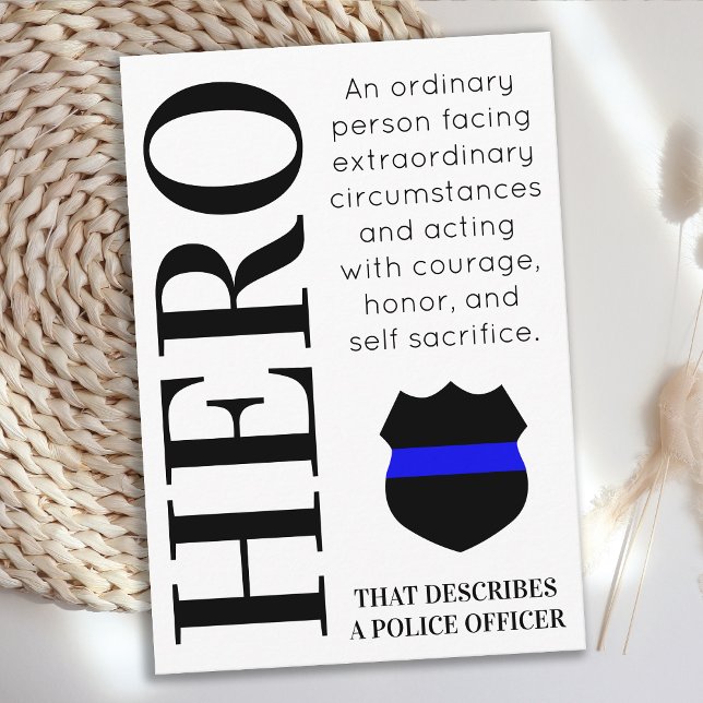 Polischef Hero Thin Blue Line Personlig Tack Kort (Skapare uppladdad)