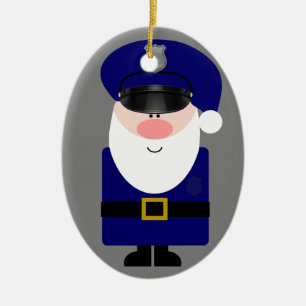 Polischef i Santa Julgransprydnad Keramik