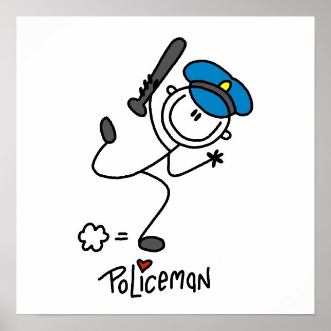 Polischef i Stick figur Poster (Framsidan)