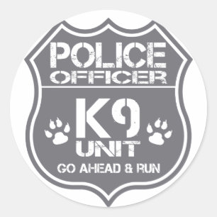 Polischef K9 Unit Go Ahead Springa Runt Klistermärke