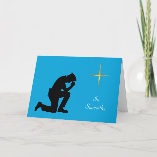 Polischef Kneeling Sympathy Card Kort (Framsida)