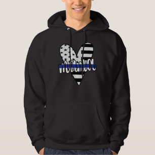 Polischef Mamma US Flagga Proud Police Officer Mam Hoodie