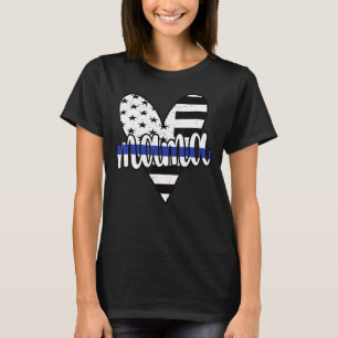 Polischef Mamma US Flagga Proud Police Officer Mam T Shirt