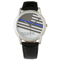 *~* Polischef Man Thin Blue Line Flagga Manar