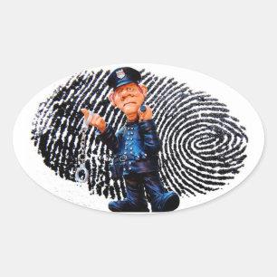 Polischef Ovalt Klistermärke