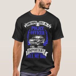 Polischef Pappa Car Tillsatta lagar Far T Shirt