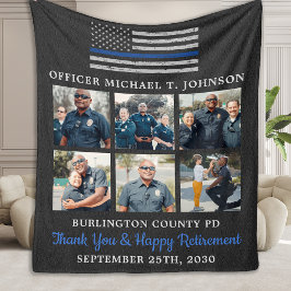 Polischef Pension 6 Photo Thin Blue Line F Fleecefilt