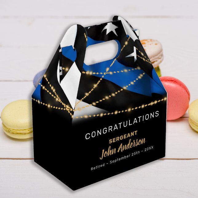 Polischef Pension Party Thin Blue Line Presentaskar (Skapare uppladdad)