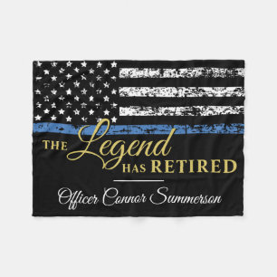 Polischef Pension Thin Blue Line Flagga Fleecefilt