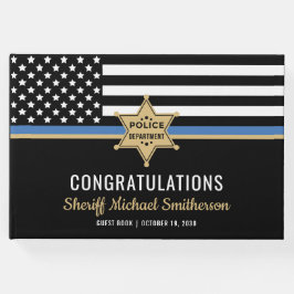 Polischef Pension Thin Blue Line Flagga Gästböcker