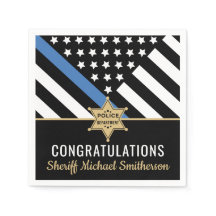 Polischef Pension Thin Blue Line Flagga