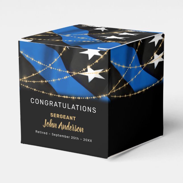 Polischef Pension Thin Blue Line Party Presentaskar (Framsidan Sidan)