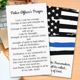 Polischef Prayer Blue Line Tillsatta lagar Visitkort