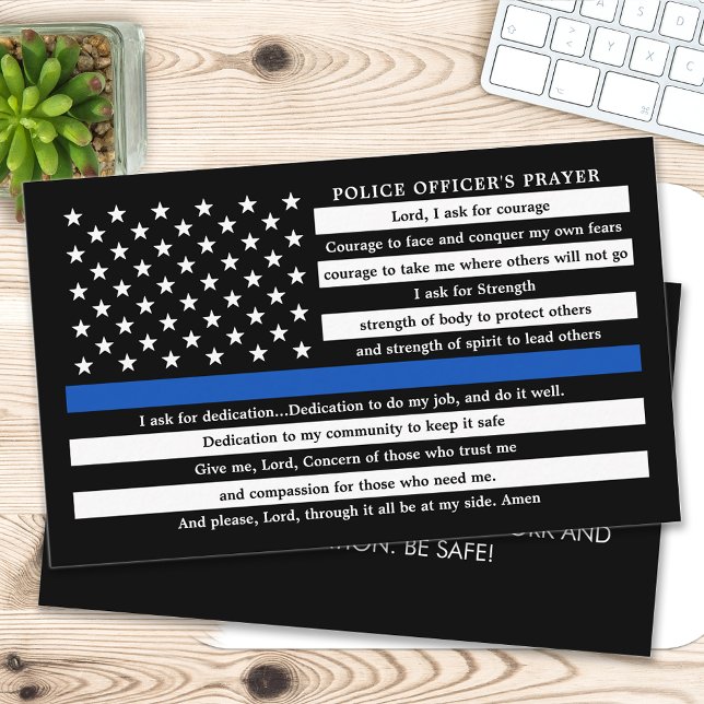 Polischef Prayer Bulk Thin Blue Line Visitkort (Skapare uppladdad)