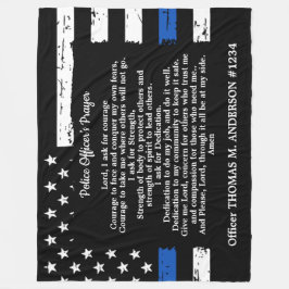 Polischef Prayer Gift Thin Blue Line Flagga Fleecefilt
