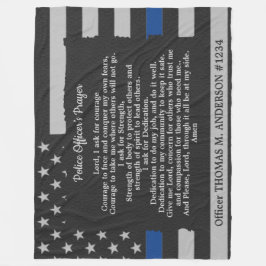 Polischef Prayer Grått Leather Thin Blue Line Fleecefilt