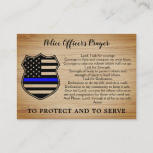 Polischef Prayer Personlig Thin Blue Line Visitkort