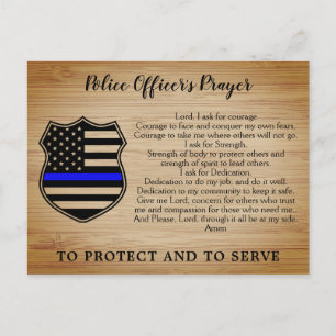 Polischef Prayer Rustic Thin Blue Line Flagga Vykort