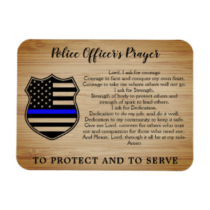 Polischef Prayer Rustic Thin Blue Line Magnet