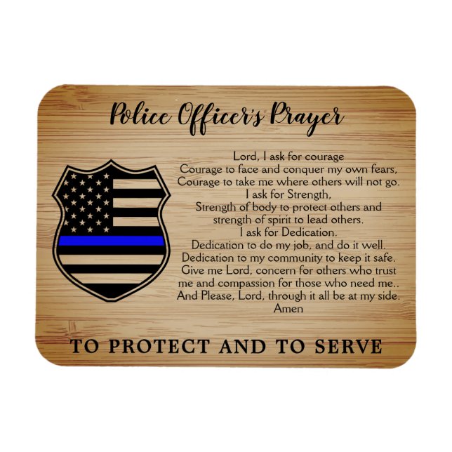 Polischef Prayer Rustic Thin Blue Line Magnet (Horisontell)