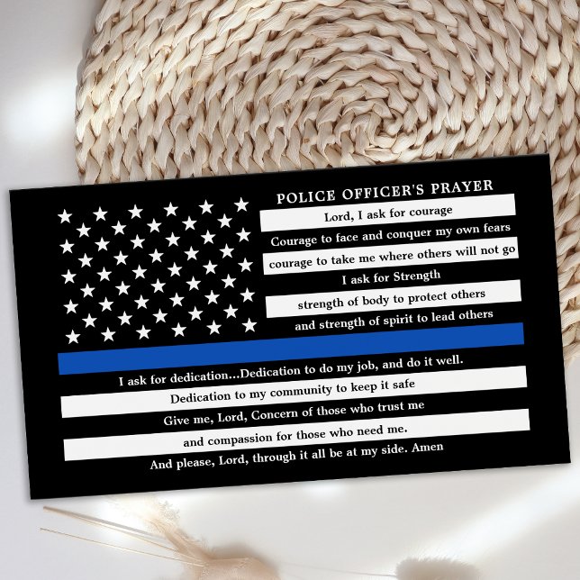 Polischef Prayer Thin Blue Line Cards Visitkort (Skapare uppladdad)