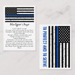 Polischef Prayer Thin Blue Line Visitkort