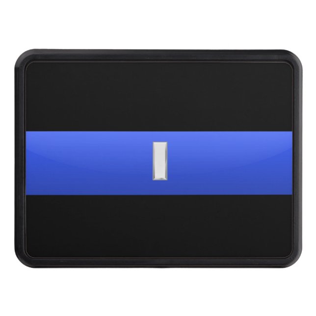 Polischef Rank- Thin Blue Line Hitch Cover Dragkroksskydd (Framsidan)