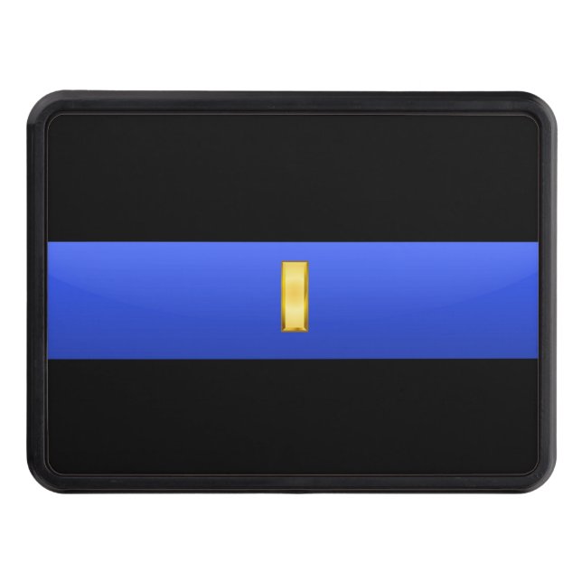 Polischef Rank- Thin Blue Line Hitch Cover Dragkroksskydd (Framsidan)