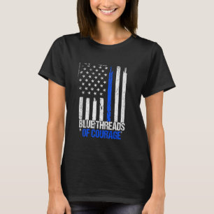 Polischef Respect Blue Flagga Officer Wo T Shirt
