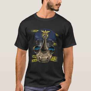 Polischef Rhinoceros PD Cop Crime Scene Afric T Shirt