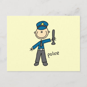 Polischef Stick figur Vykort